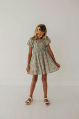 Peasant Bubble Sleeve Dress Isabella Paisley