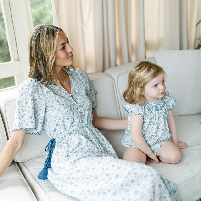 Lindsay Dress in Floral Blues