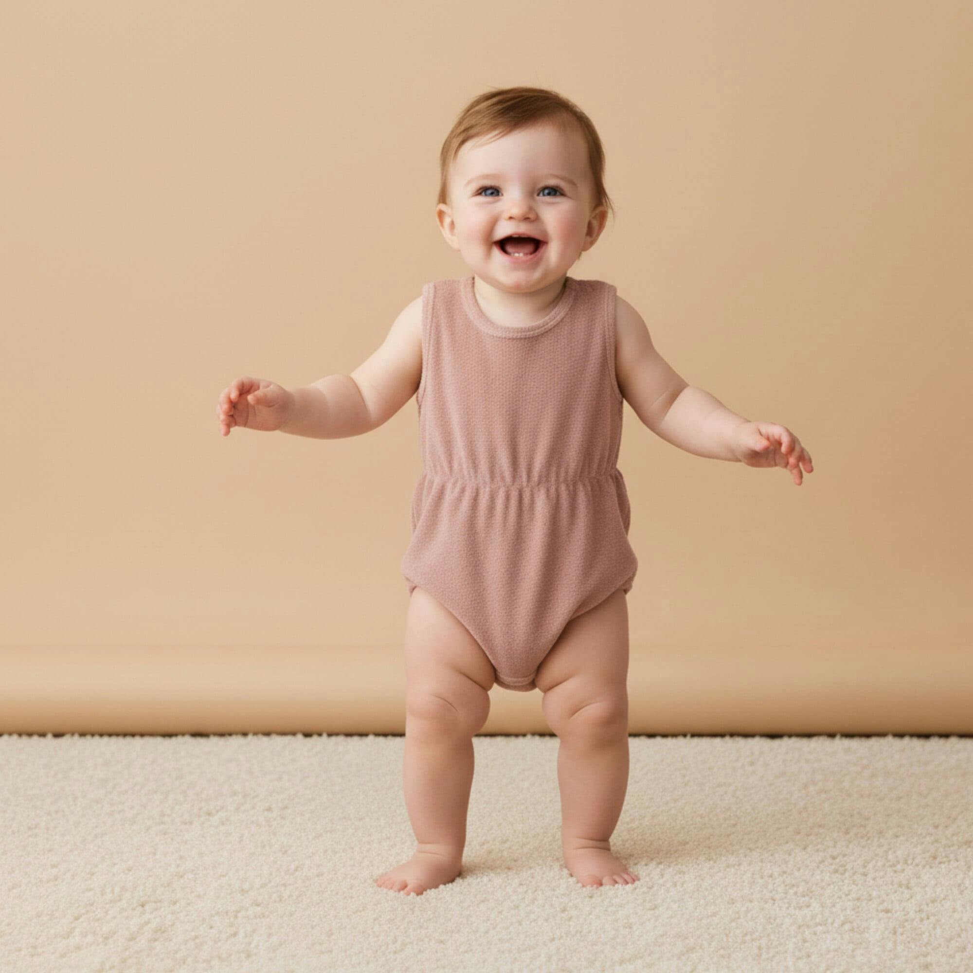 Organic Clinch Romper - Clay