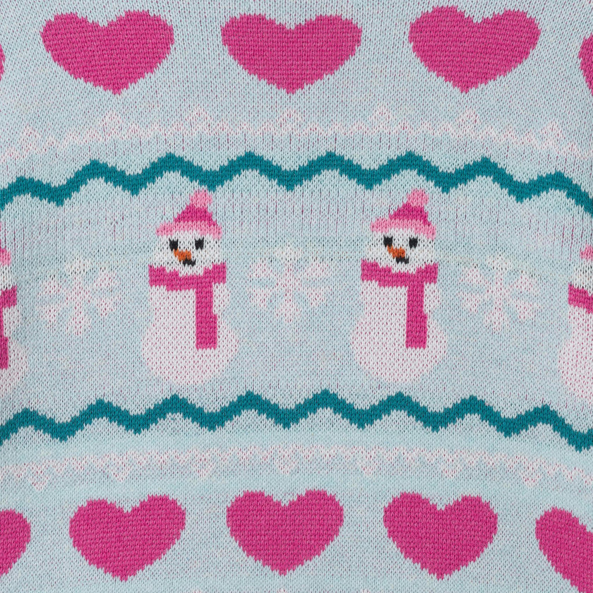 Girls Sweater Dress | Snowmen & Hearts