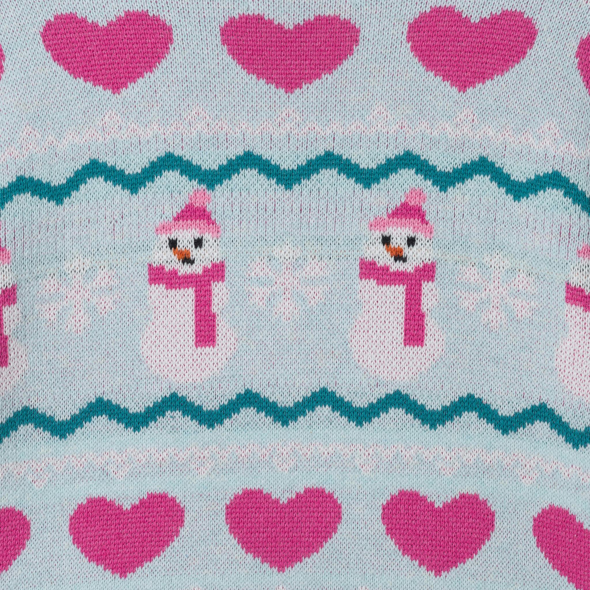 Girls Sweater Dress | Snowmen & Hearts