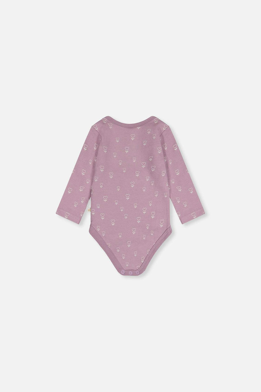 Organic Cotton Onesie Purple Floral Print