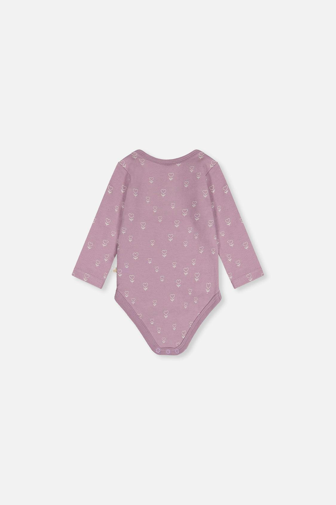 Organic Cotton Onesie Purple Floral Print