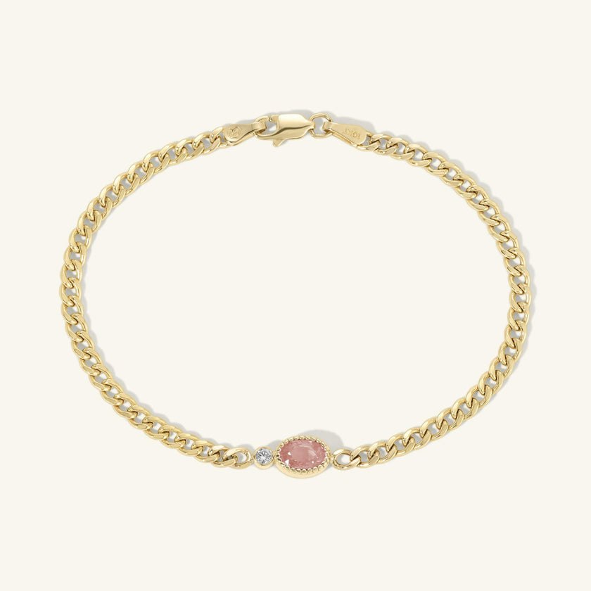 Olympia Pink Tourmaline Station Bracelet on Charlie Chain