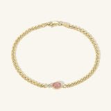 Olympia Pink Tourmaline Station Bracelet on Charlie Chain