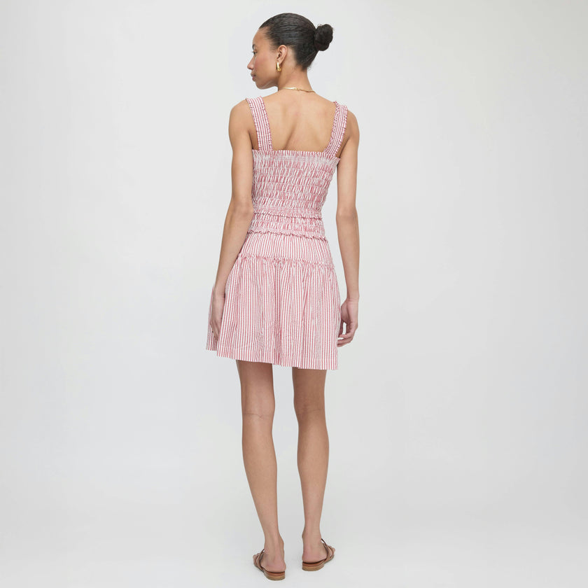 The Azalea Mini Nap Dress - Red Ticking Stripe