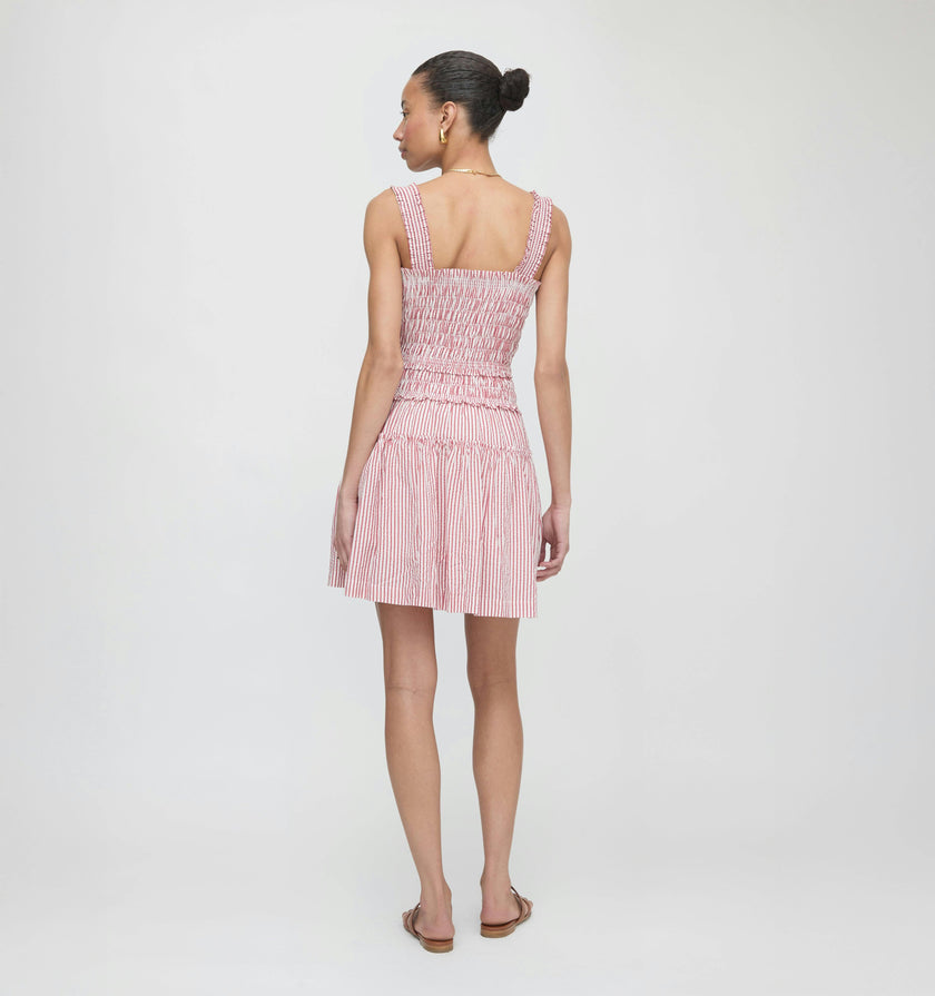 The Azalea Mini Nap Dress - Red Ticking Stripe