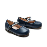 Navy Margot Pearl Band Flats