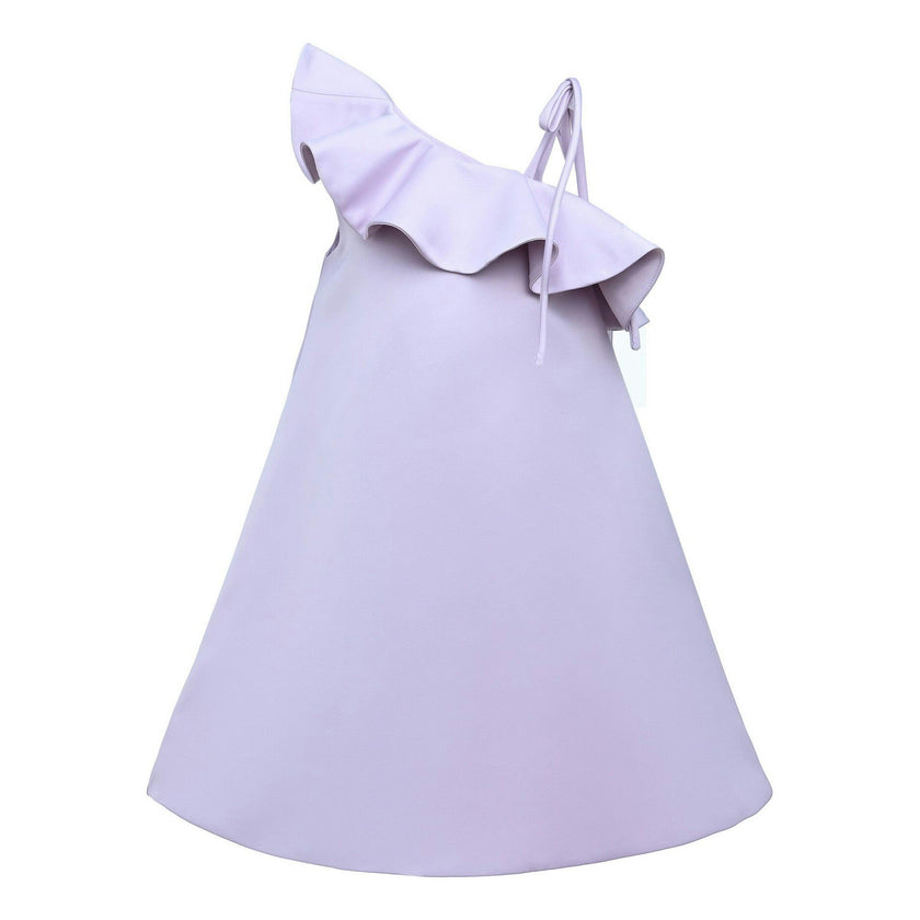 Purple Petulla Off Shoulder Ruffle Dress