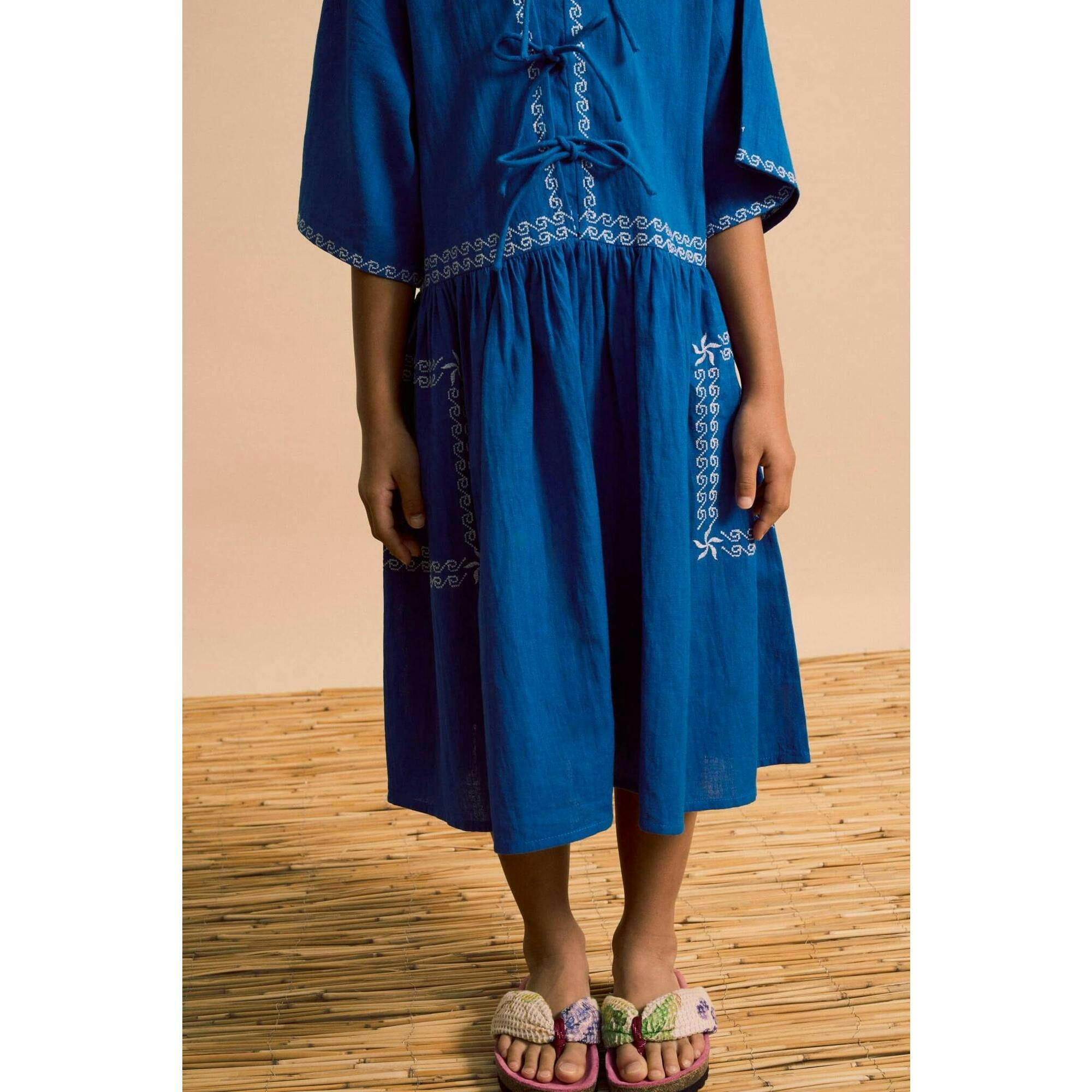 BARCOS EMBROIDERED DRESS WHITE