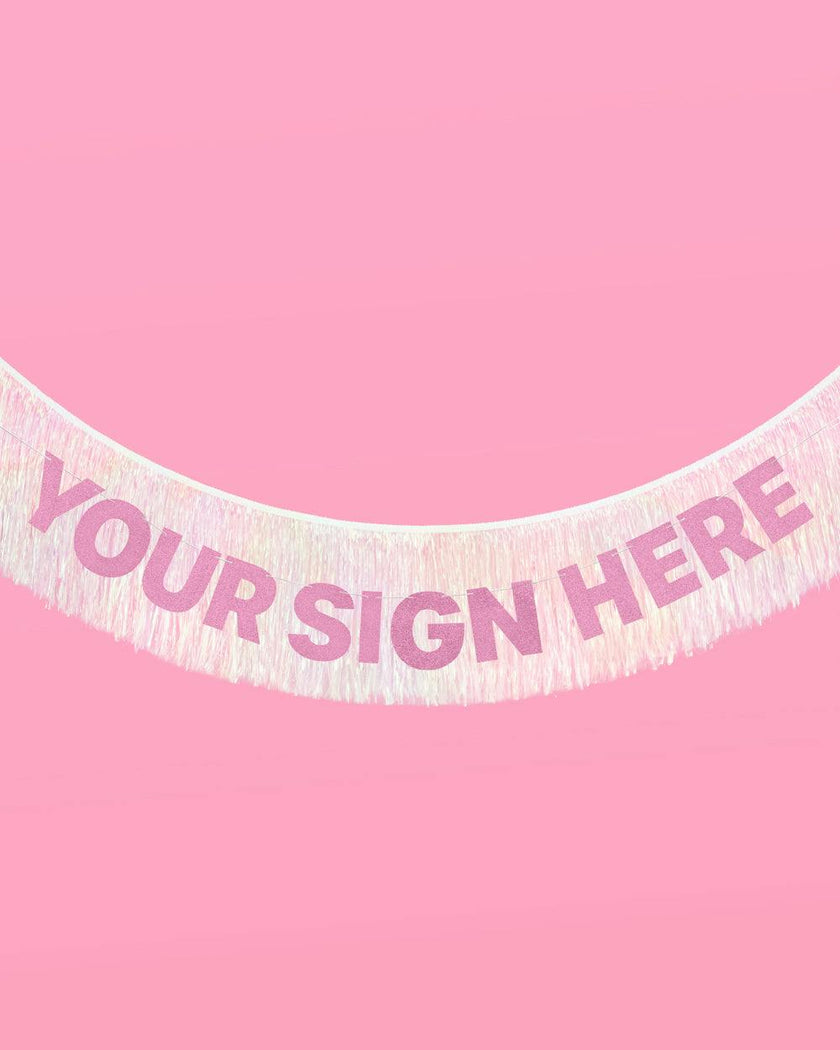 Iridescent Fringe - iridescent foil banner