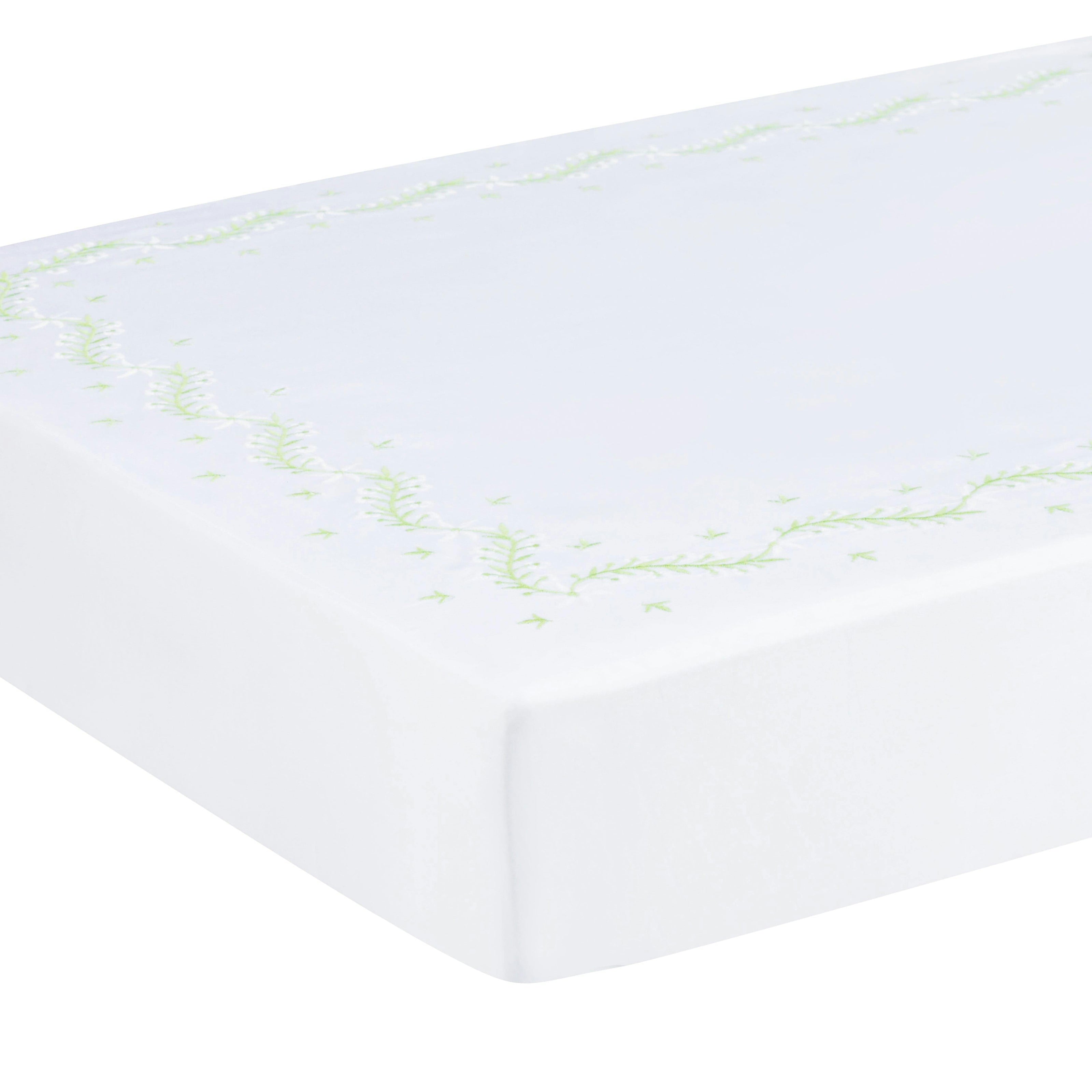 Embroidered Crib Sheet - Meadow