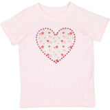Dainty Rose Pearl Heart Patch Short Sleeve T-Shirt