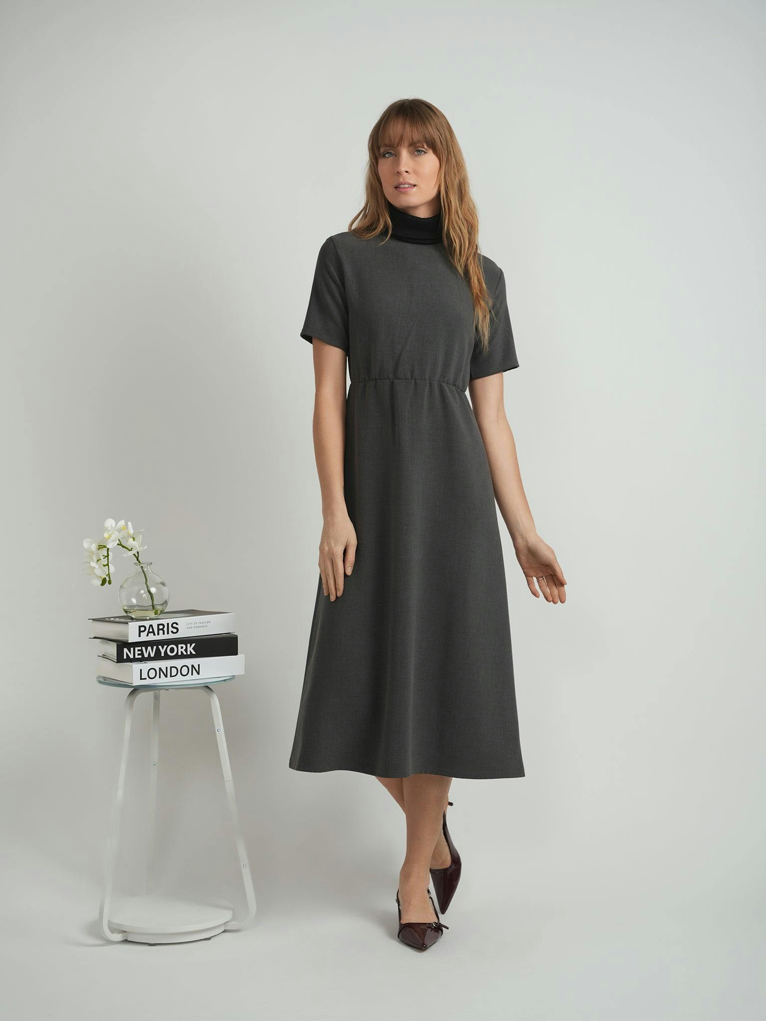Midi Mock Kneck Dress