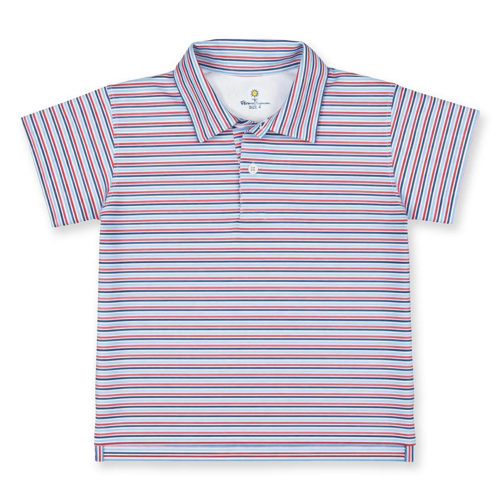 Stripe Print Performance Knit Polo