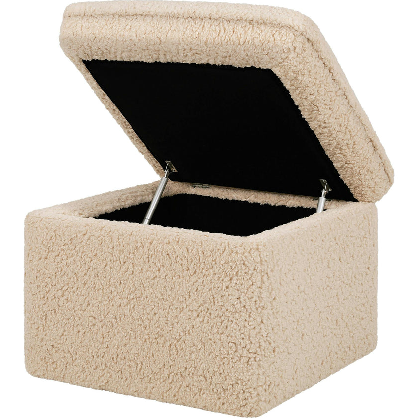 Cali Storage Shearling Ottoman