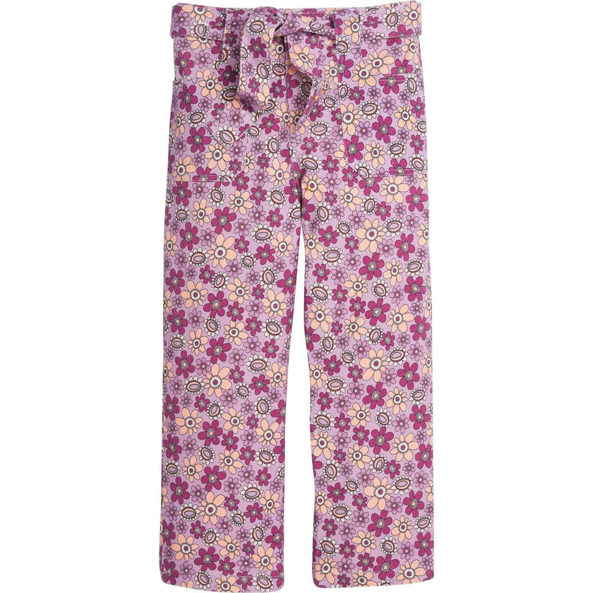 Claiborne Print Bow Waist Wide-Leg Pocket Pant
