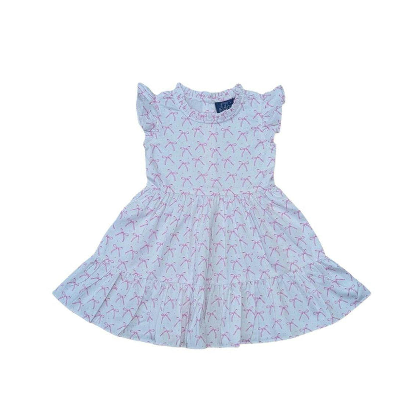 Blush Bows Ruffle Dress