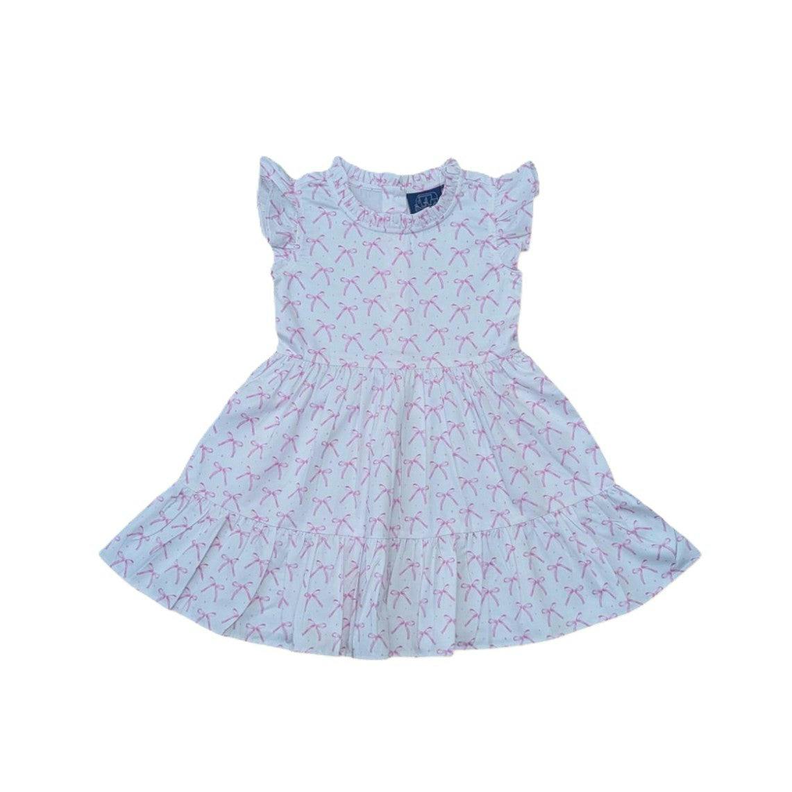 Blush Bows Ruffle Dress