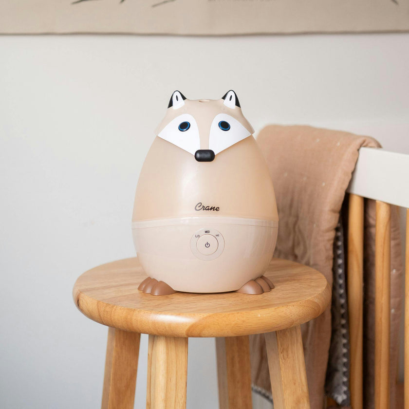 Mini-Adorable Red Fox 0.5 Gal. Baby Humidifier, Cool Mist with Aroma Tray & Night Light