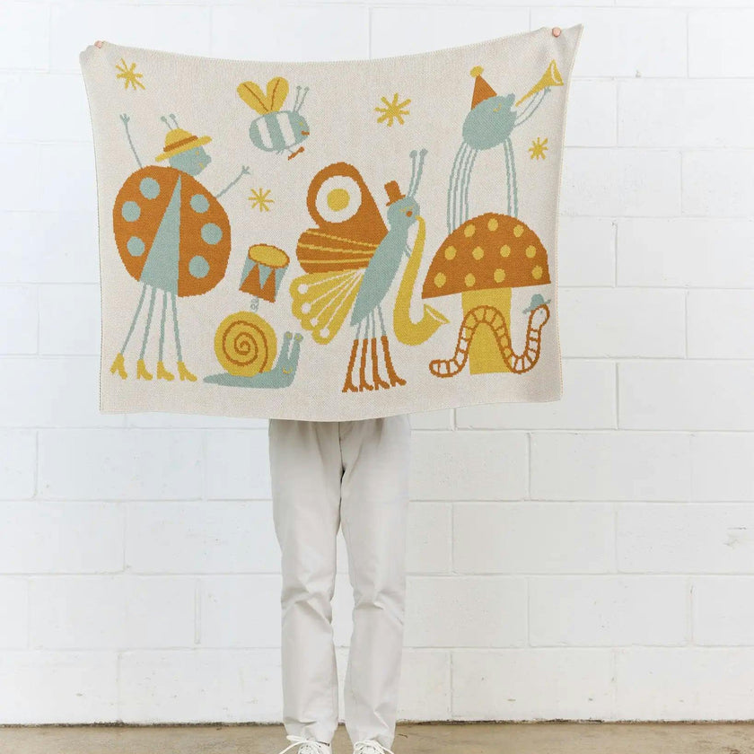 Bug Band Knit Mini Blanket