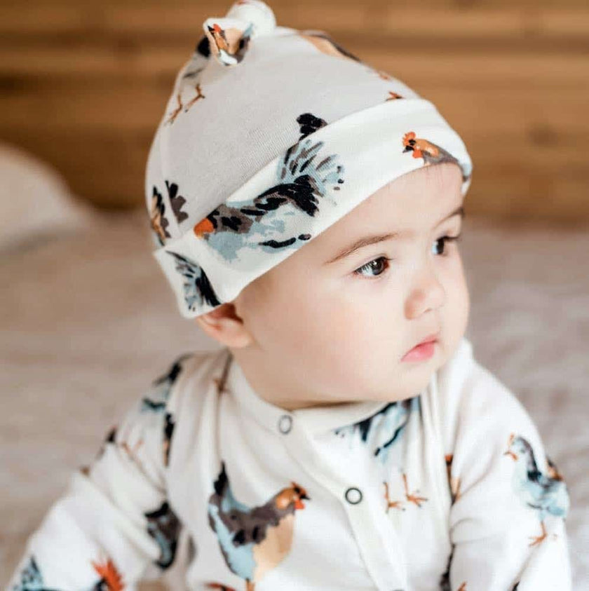 Water Lily Bamboo Knotted Beanie Hat