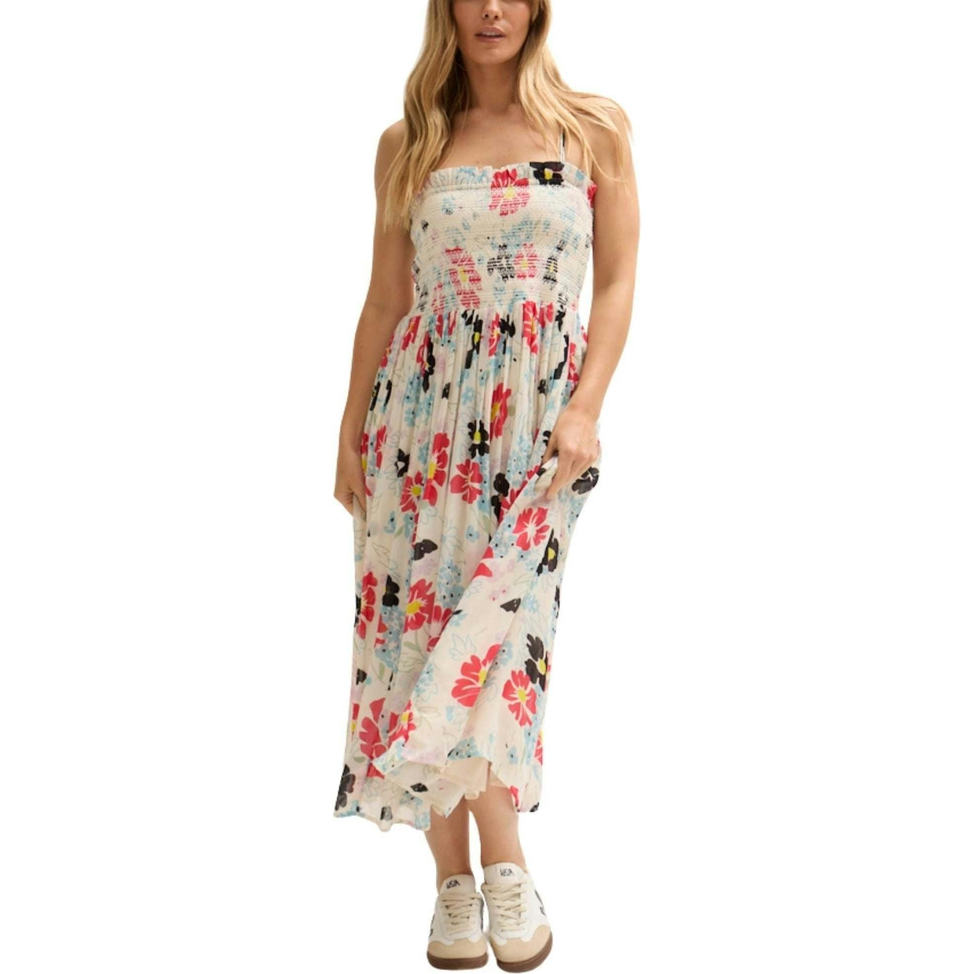Jessica Detachable Strap Poppy Print Midi Dress
