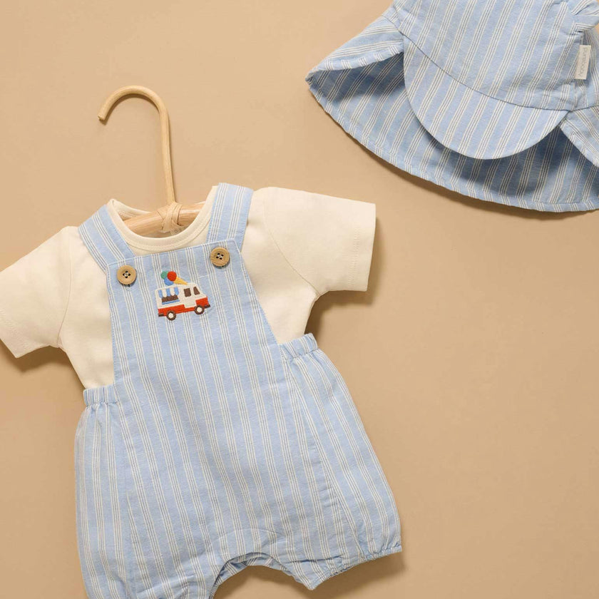 Short Leg Overall Set Laguna Stripe