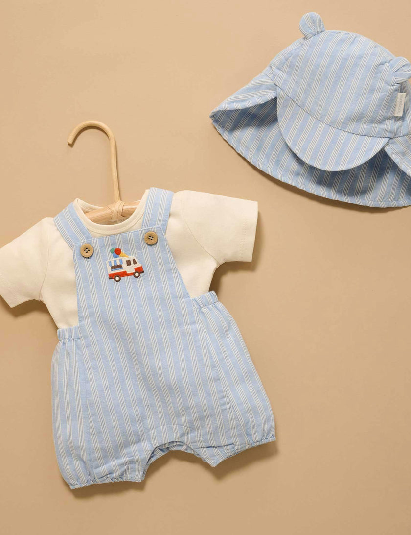Short Leg Overall Set Laguna Stripe