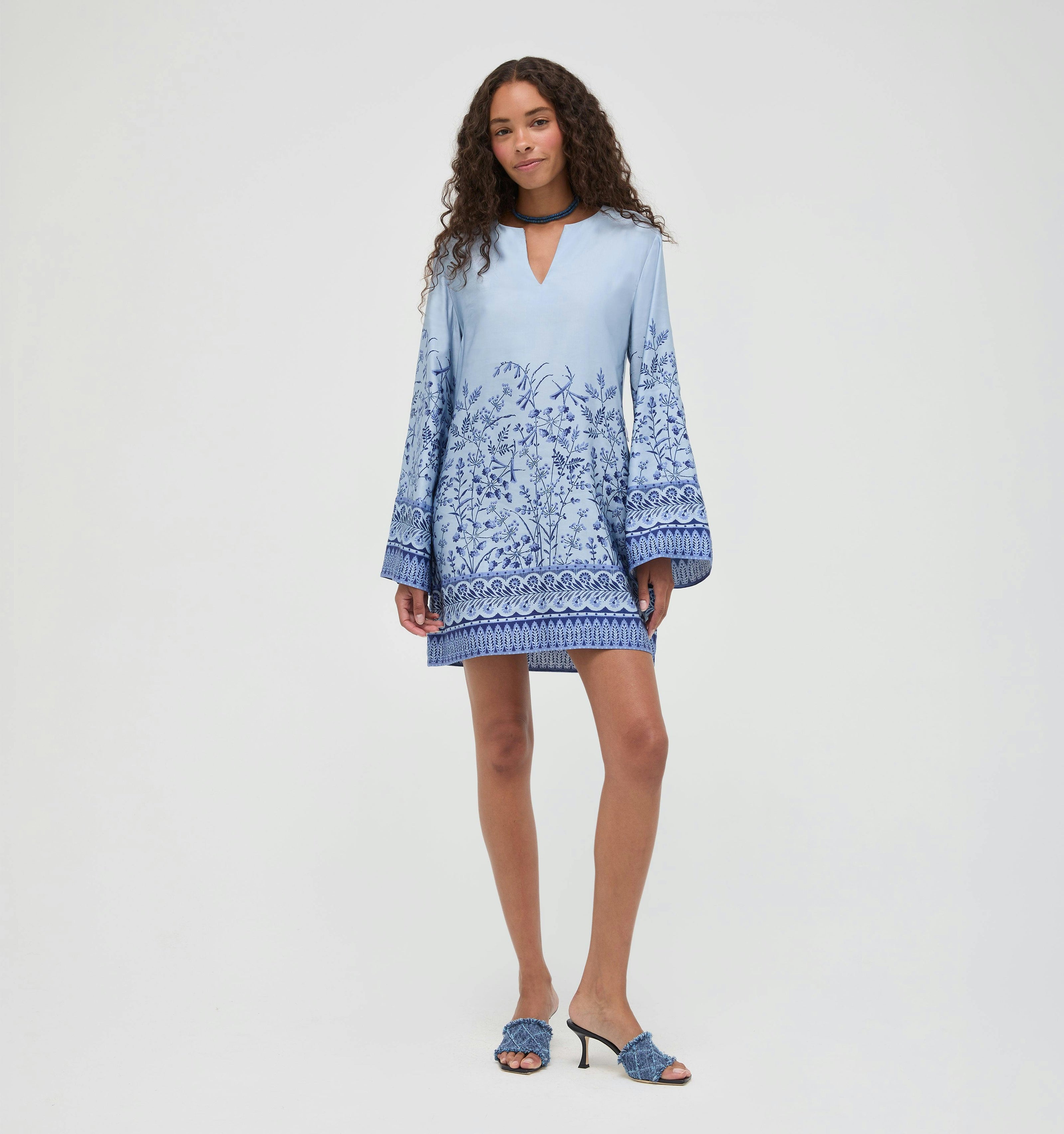 The Magnolia Tunic - Cornflower Wildflower Field