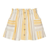 Yellow Striped Pleated Skirt