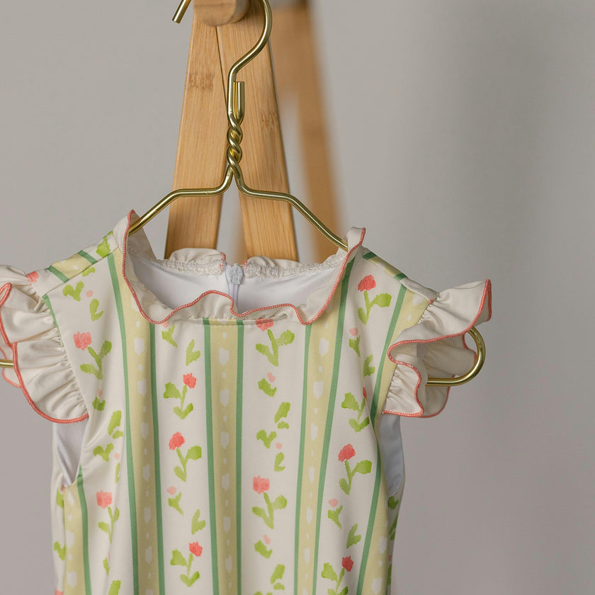 Bingley Suit in Vivian Stripe In Daffodil