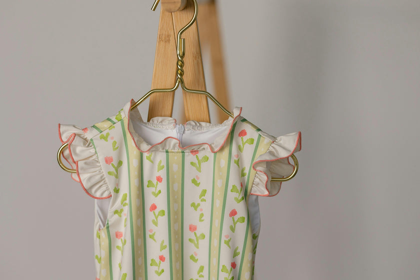 Bingley Suit in Vivian Stripe In Daffodil