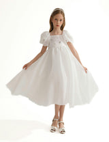 White Janelle Applique Teacup Gown