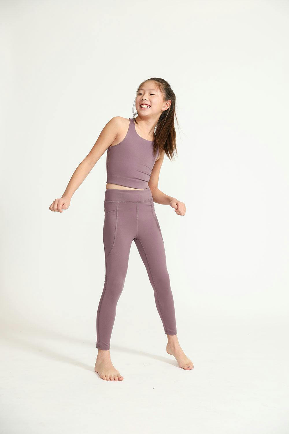 Longline Crop in Plum