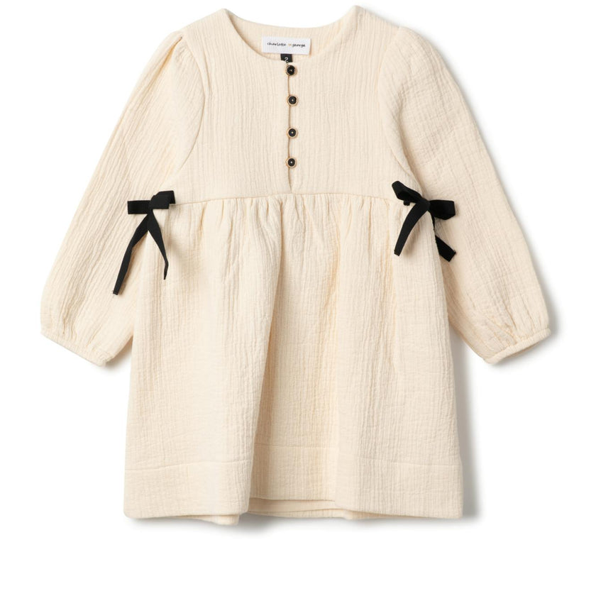 Woven Ribbon Dress Black