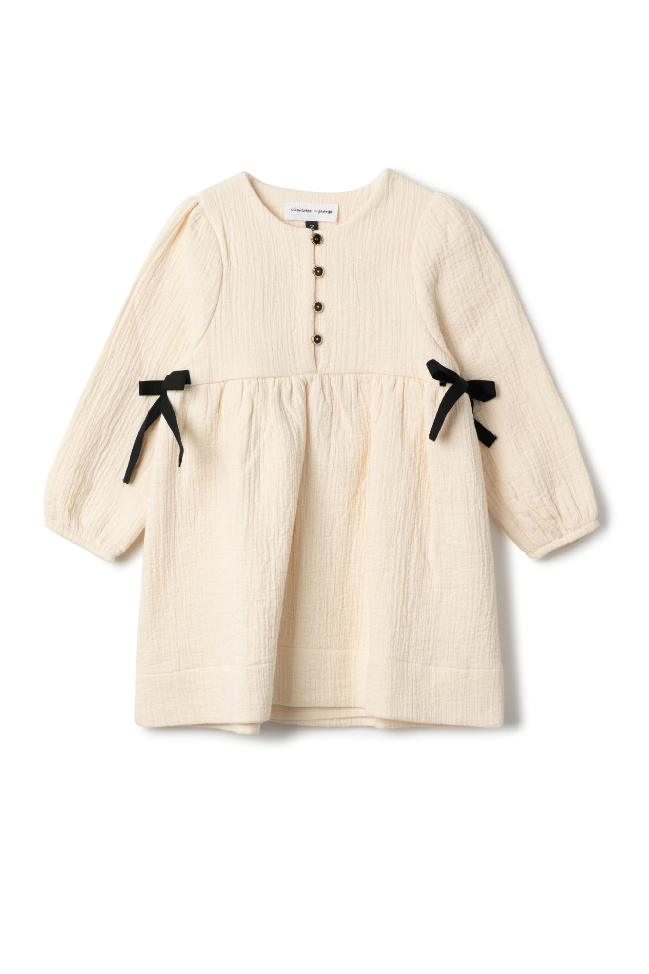 Woven Ribbon Dress Black