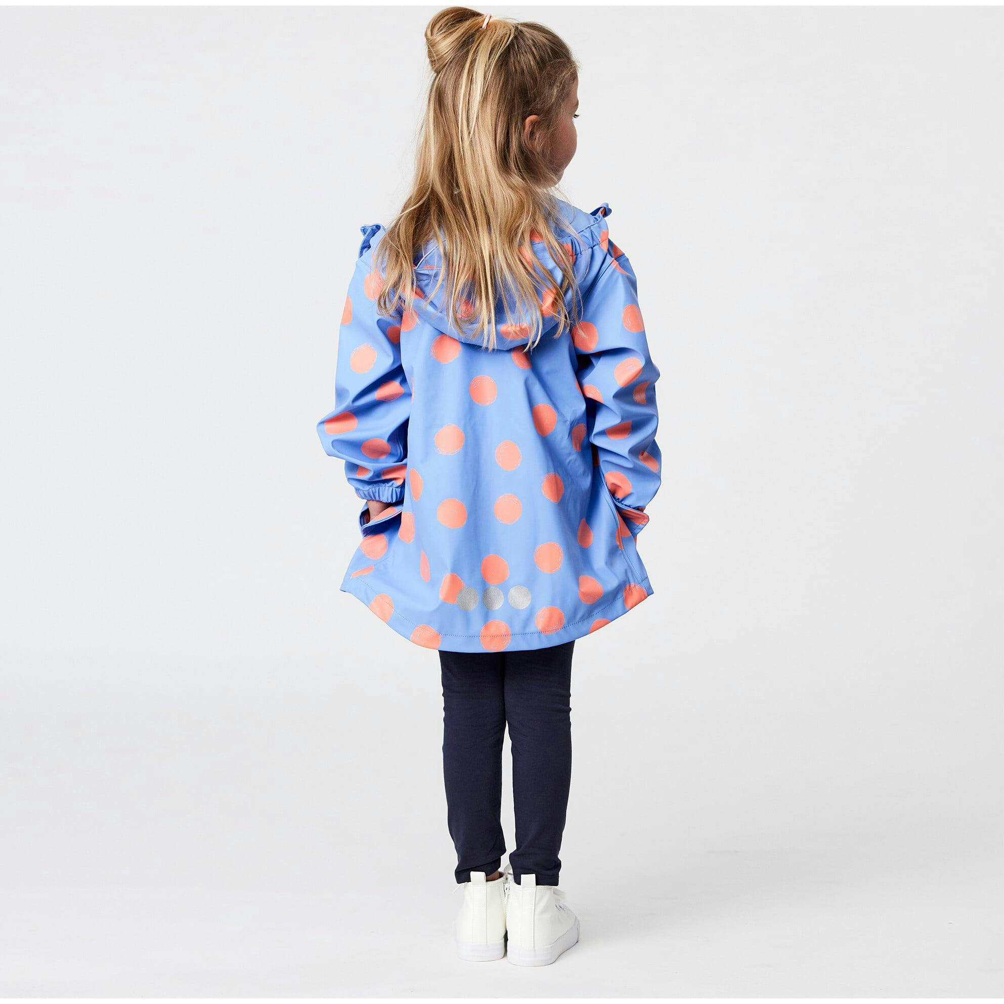 Cornflower Polka Dot Recycled Waterproof Raincoat