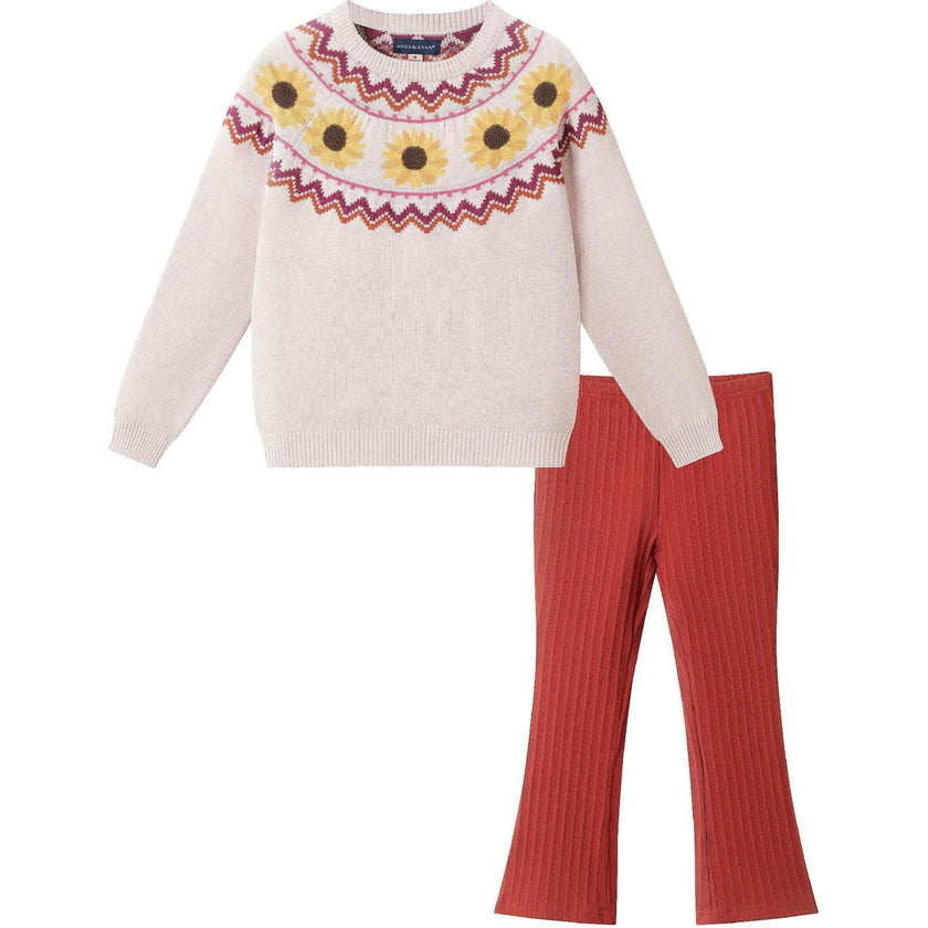 Kids Fair Isle Sweater W/Flare Legging Set
