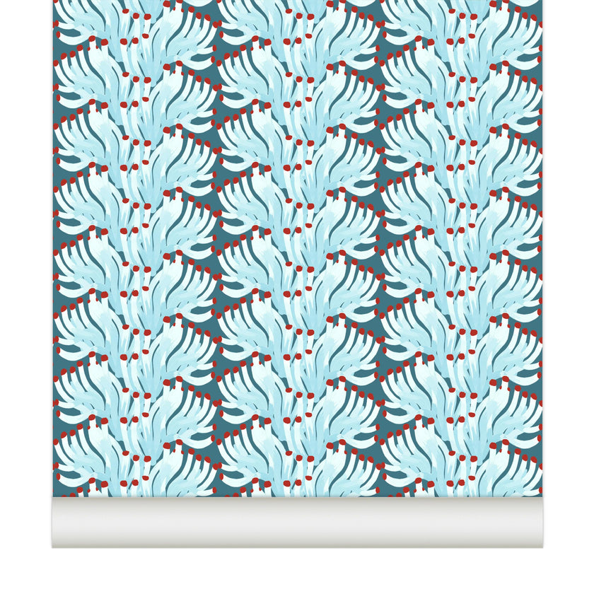 Papier peint CHLOROPHYLLE coloris Bleu de Prusse