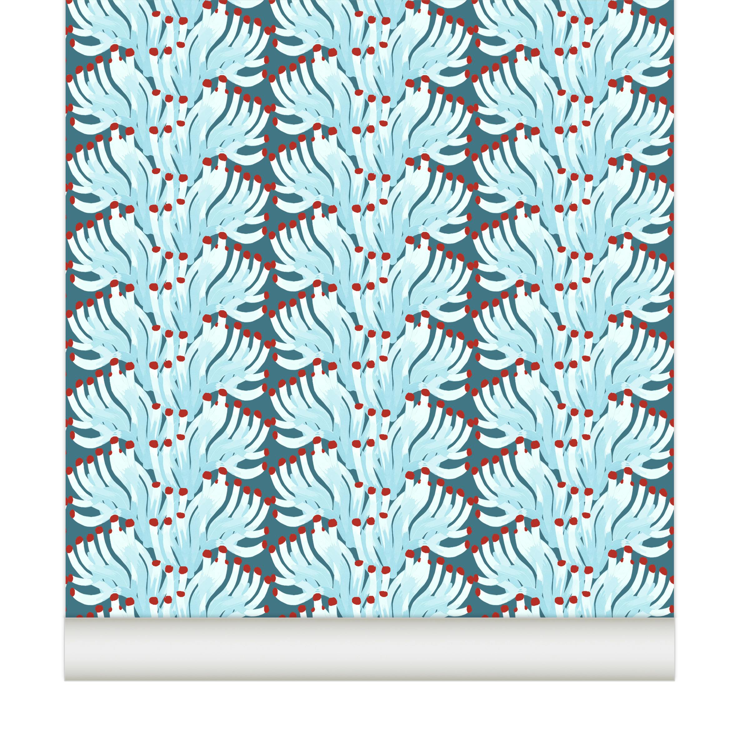 Papier peint CHLOROPHYLLE coloris Bleu de Prusse