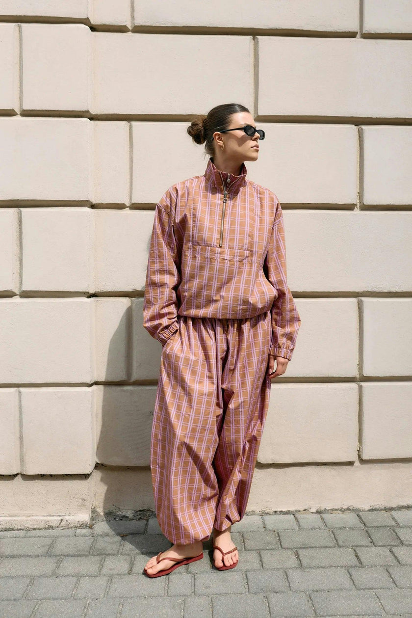 women's balloon trousers - florence blush