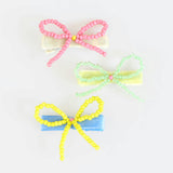 Beaded Bow Hair Clips