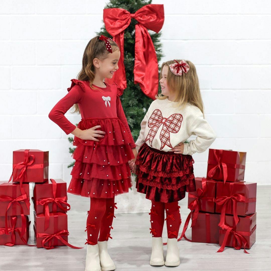 Christmas Plaid Layered Bow Headband