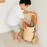 Handcrafted - Eric Kids Shopping Trolley - Rattan Wicker
