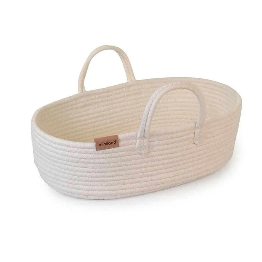 Cotton Doll Sized Moses Basket for Dolls up to 15
