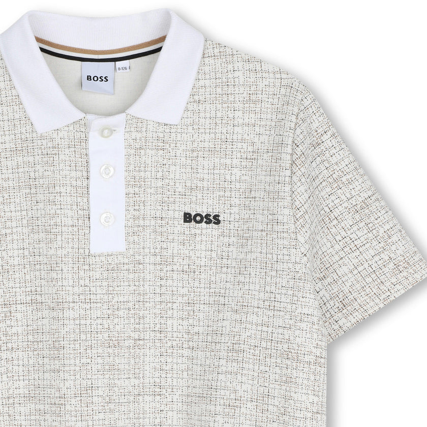 Ivory Micro-Check Polo Shirt