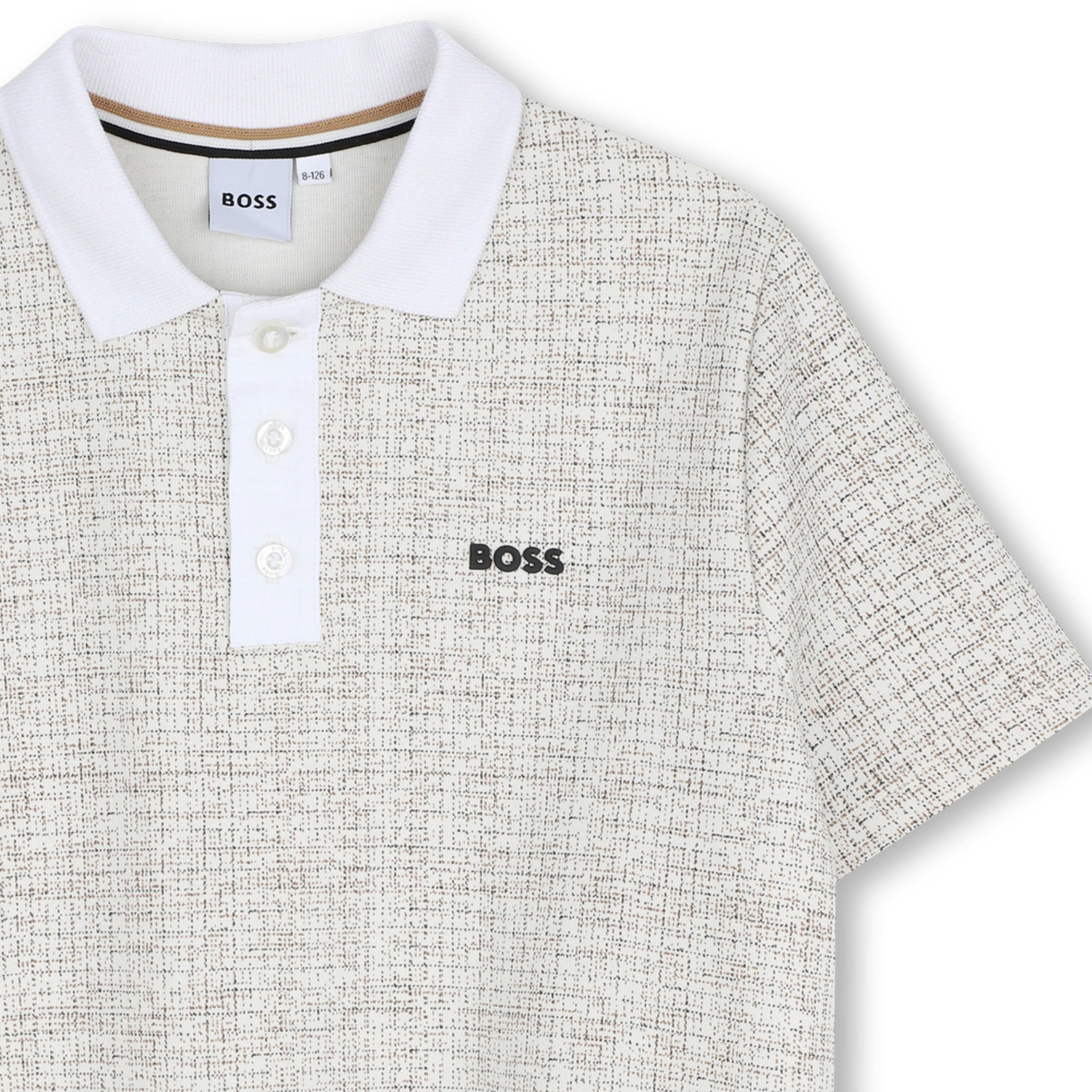 Ivory Micro-Check Polo Shirt