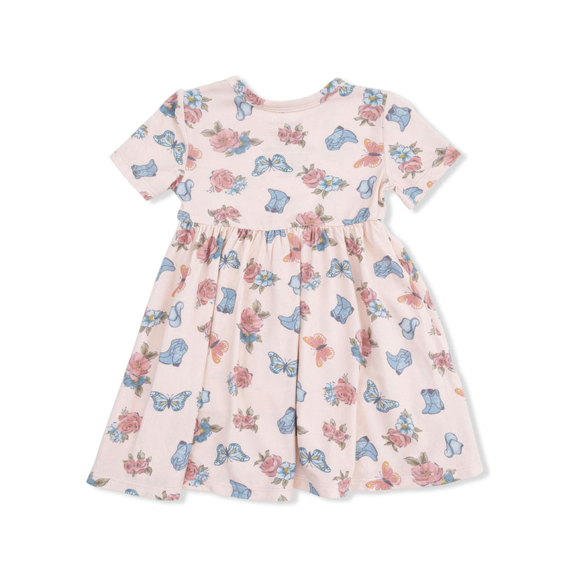 Country Girl Boots - Twirly Dress with Ruffle Pockets