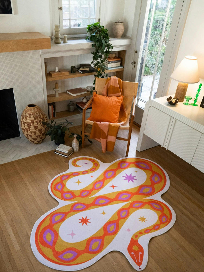 Abstract Snake Rug by Jessica Miller